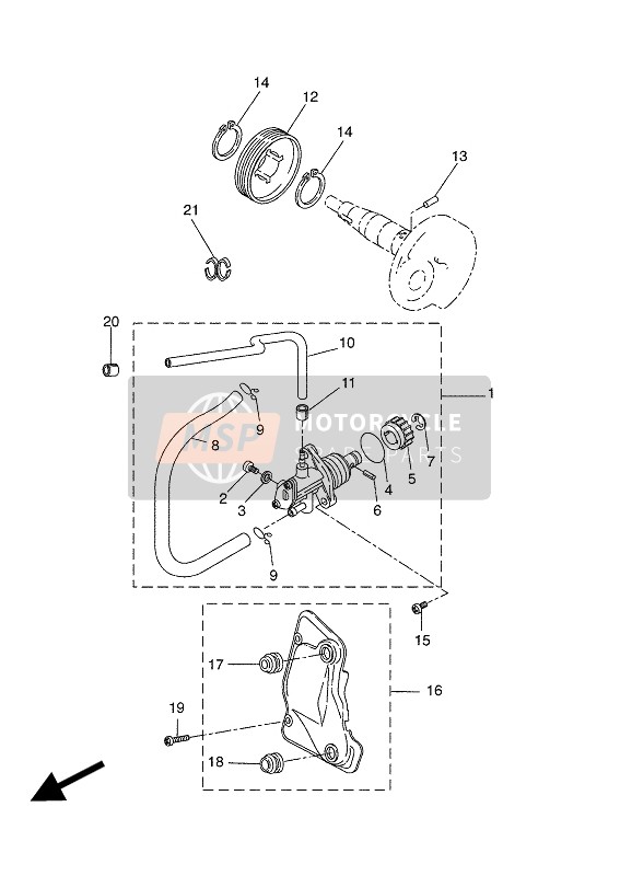 Yamaha YQ50L 2002 Ölpumpe für ein 2002 Yamaha YQ50L